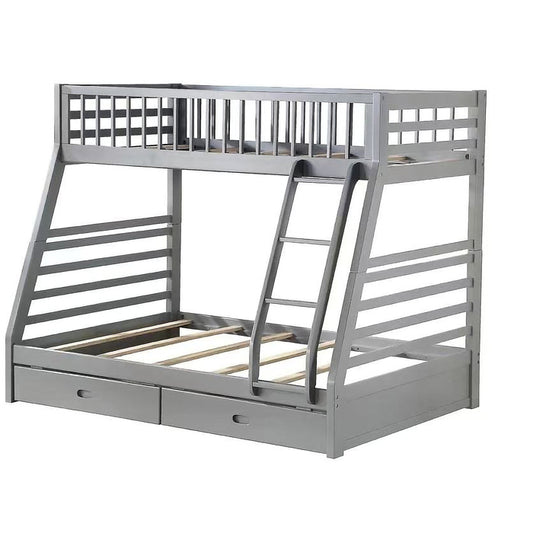 Brand New Grey Twin/Full Bunkbed With 2pc Drawers