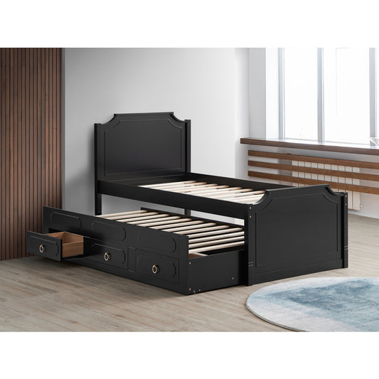 Brand New Twin Size Captains Bed with Trundle & Drawers (3 Colors)