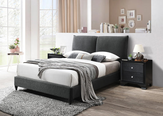 Brand New Charcoal Grey Fabric Platform Bed (Queen or King)