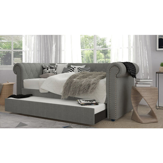 Brand New Twin Size Linen Fabric Daybed With Trundle (3 Colors)