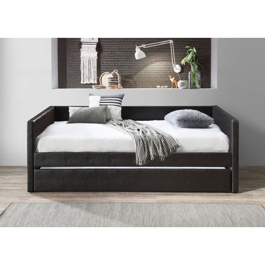 Brand New Dark Brown Faux Leather Twin Size Daybed with Trundle