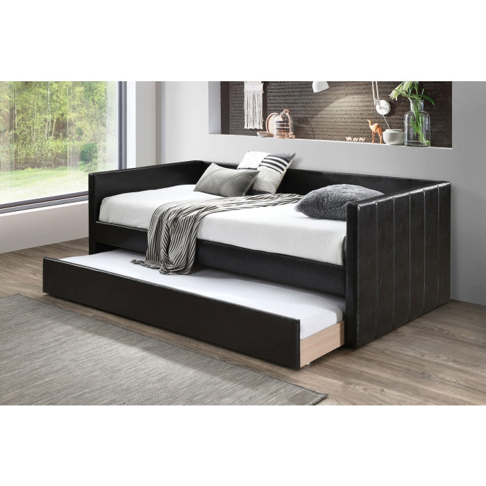 Brand New Dark Brown Faux Leather Twin Size Daybed with Trundle