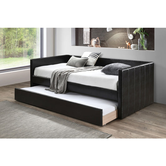 Brand New Dark Brown Faux Leather Twin Size Daybed with Trundle