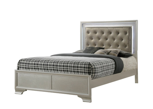 Brand New Champagne Bed w/LED Headboard (4 Sizes)