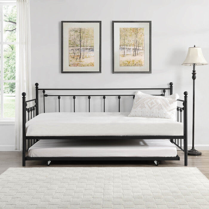 Brand New Victorian Metal Daybed w/ Trundle - TWIN-TWIN (3 Colors)