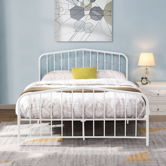 Brand New White Vintage Victorian Style Arc Top Metal Platform Bed (3 Sizes)