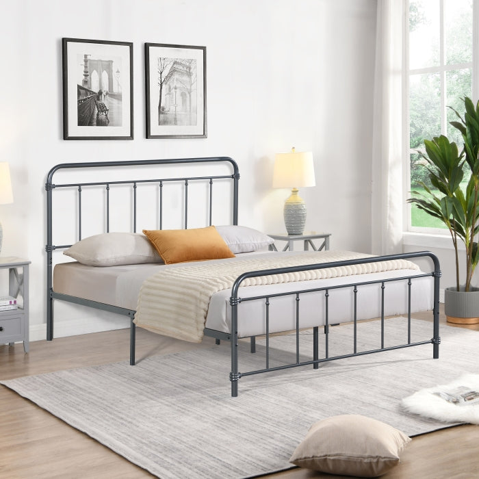 Brand New Dark Grey Metal Platform Bed (Full or Queen)