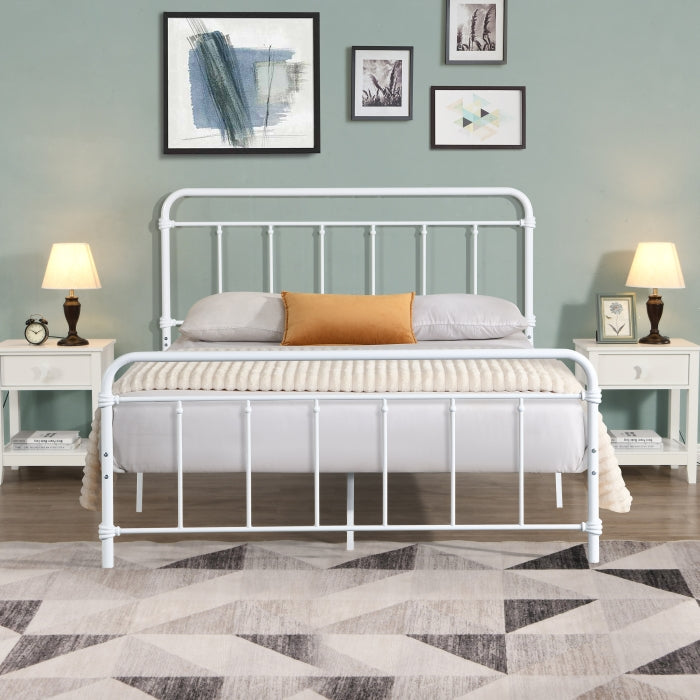 Brand New White Metal Platform Bed (Full or Queen)