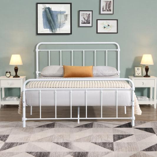 Brand New White Metal Platform Bed (Full or Queen)