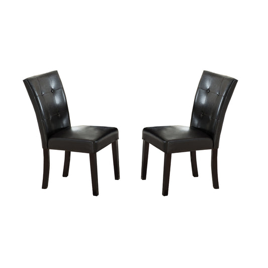 Brand New 2pc Espresso PU Upholstered Parson Wooden Dining Chairs