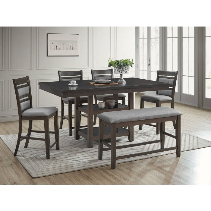 Brand New 6pc Counter Height Dining Set w/Butterfly Leaf (2 Colors)