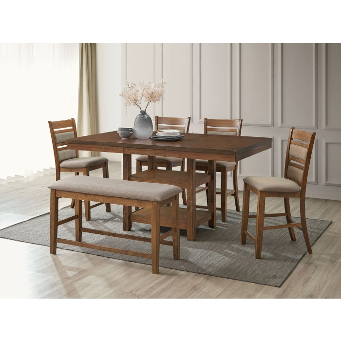 Brand New 6pc Counter Height Dining Set w/Butterfly Leaf (2 Colors)