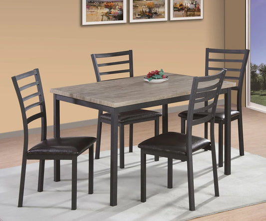 Brand New Wood Top Table & 4 Chairs Set.