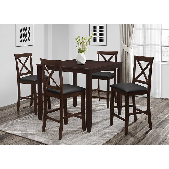 Brand New 5pc Espresso Counter Height Dining Set