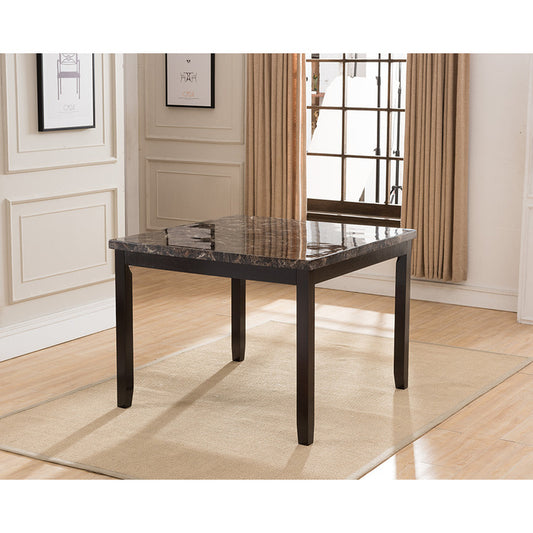 Brand New Brown Top Faux Marble Wooden Square Counter Height Table Only