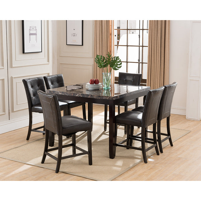 Brand New Faux Marble 7pc Counter Height Dining Set