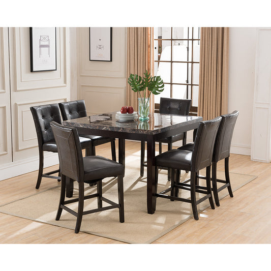 Brand New Faux Marble 7pc Counter Height Dining Set
