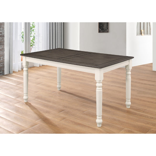 Brand New Ivory & Grey Two-Tone Wooden Dining Table