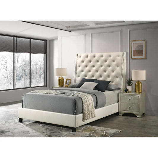 Brand New King Size Pearl White Bed