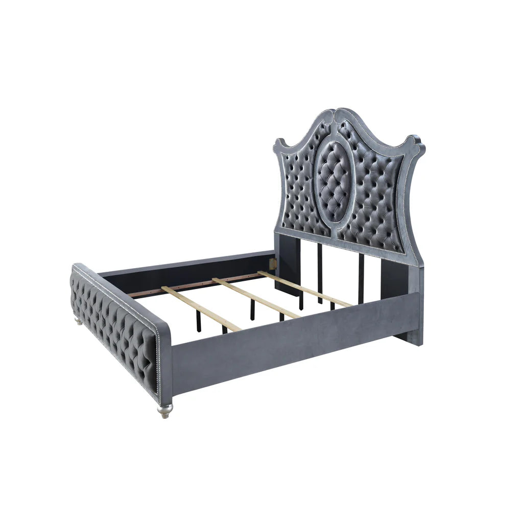 Cameo Glam Upholstered Bed with Wing Headboard (Queen or King)