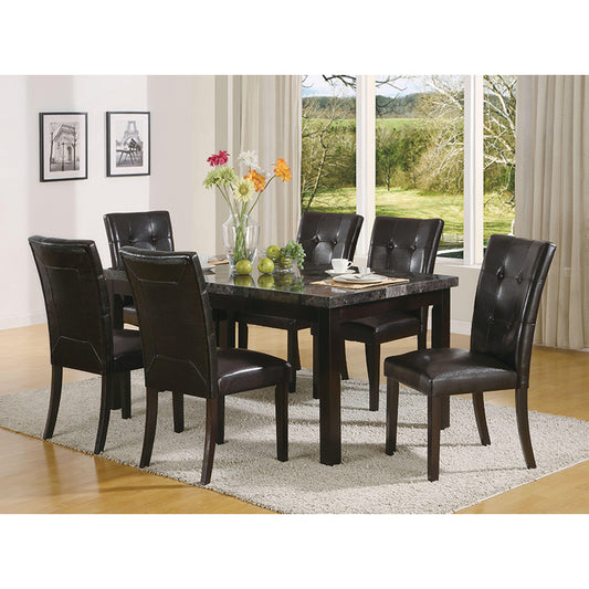Brand New Faux Marble Table & 6 Chairs Set.