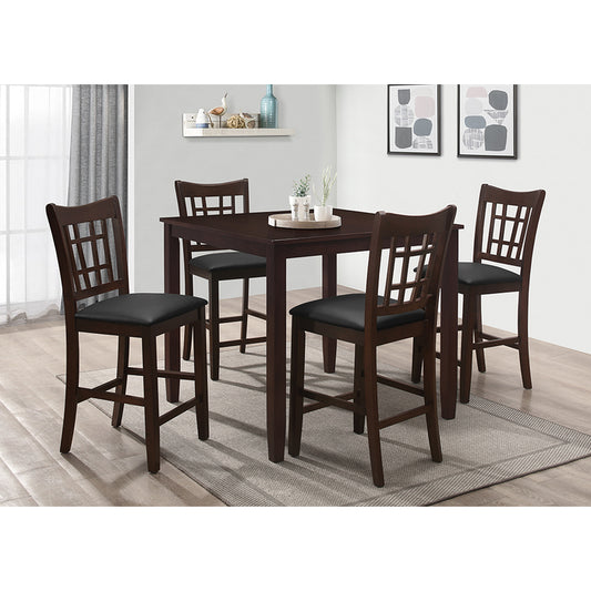 Brand New Espresso Counter Height 5pc Dining Set.