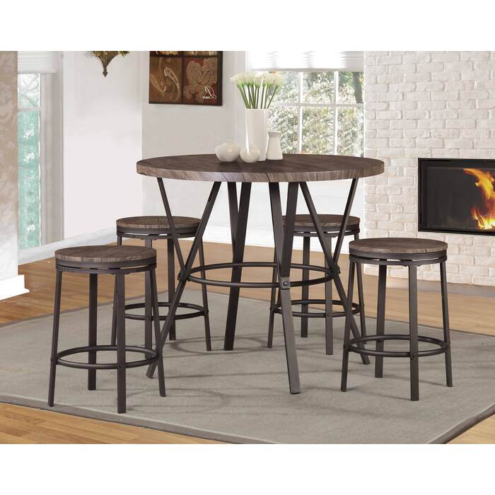 Brand New 5pc Counter Height Dining Set with Swivel Stools (2 Colors)