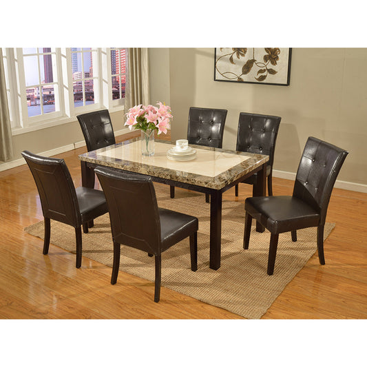 Brand New 7pc Faux Marble Dining Set (Table, 6-Chairs)