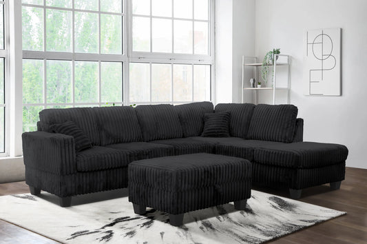 Brand New Sectional w/Drop-Down Cup Holders & Ottoman (3 Colors)