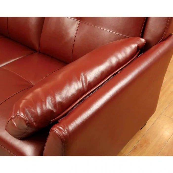 Brand New Mahogany Red Leatherette Sectional