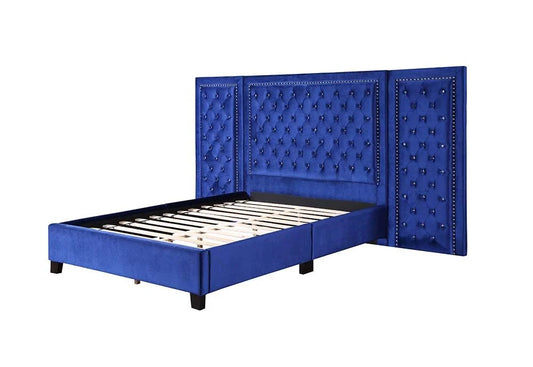 Brand New Blue Velvet Bed (Queen or King)