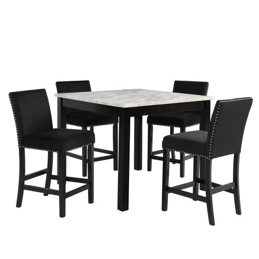 Brand New 5pc BK/WH Counter Height Dining Set
