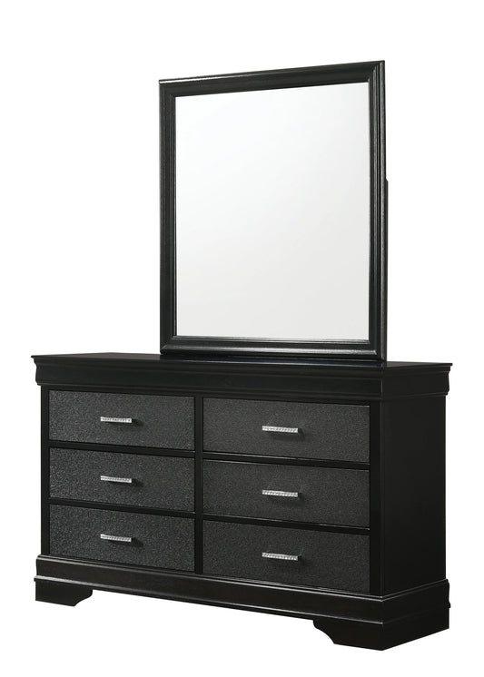 Brand New Black 6 Drawer Dresser (Optional Mirror)
