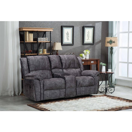 Brand New Velvet Power USB Recliners Loveseat w/ Stitching Design (2 Colors)
