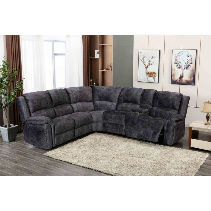 Brand New Fabric POWER Sectional w/USB (2 Colors)