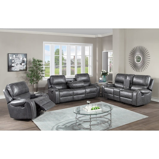 Brand New 3pc Faux Leather Sofa Set w/Nail head (Brown or Grey)