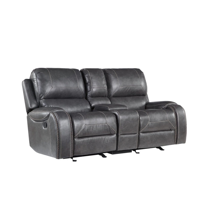 Brand New Manual Recliner + Rocking Loveseat w/ Console + USB + 1 Outlet (Brown or Grey)