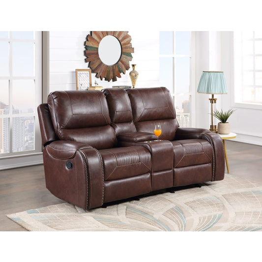 Brand New Manual Recliner + Rocking Loveseat w/ Console + USB + 1 Outlet (Brown or Grey)