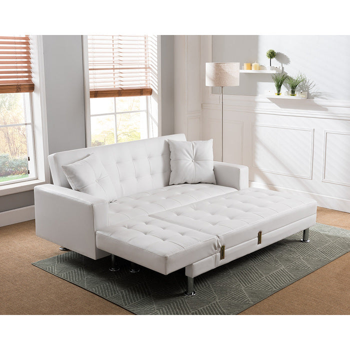 Brand New White Faux Leather Adjustable Sofa Sectional
