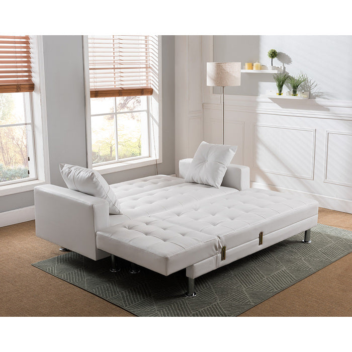 Brand New White Faux Leather Adjustable Sofa Sectional