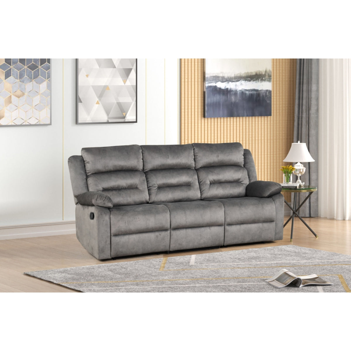 Brand New Fabric Manual Reclining Sofa (3 Colors)