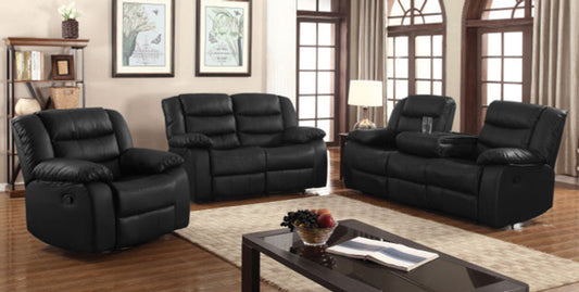Brand New 3pc Bonded Leather Reclining Sofa Set (2 Colors)