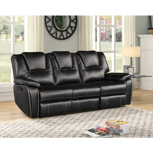 Brand New Black 3pc Bonded Leather Sofa Set