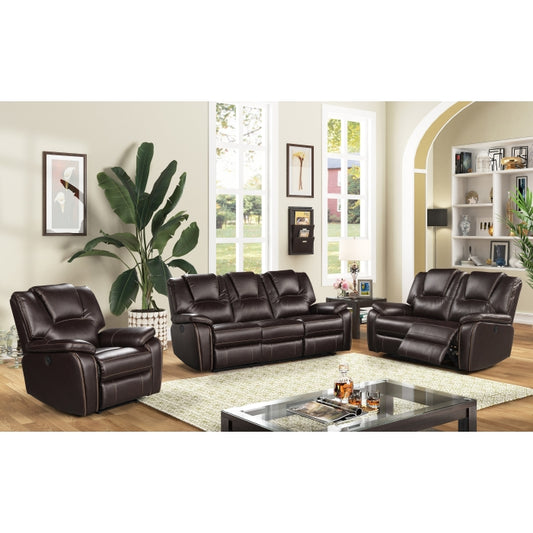 Brand New 3pc Brown POWER Reclining Sofa Set