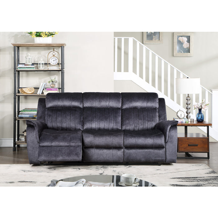 Brand New Fabric Manual Recliners Sofa w/ Drop Down Tray (Dark Grey or Blue Grey)