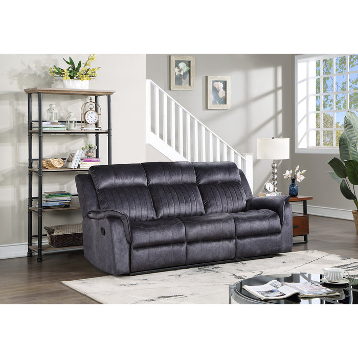 Brand New Fabric Manual Recliners Sofa w/ Drop Down Tray (Dark Grey or Blue Grey)