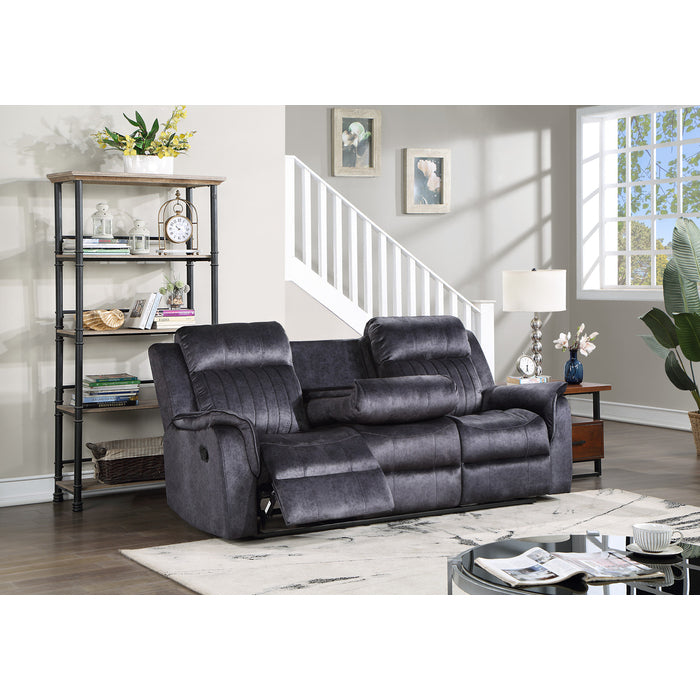 Brand New Fabric Manual Recliners Sofa w/ Drop Down Tray (Dark Grey or Blue Grey)