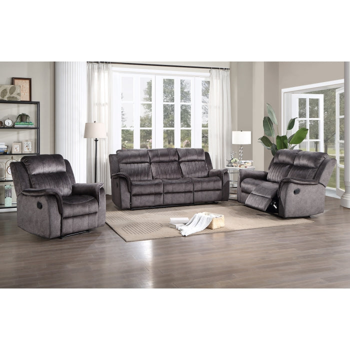 Brand New 3pc Reclining Sofa Set (Dark Grey/ Blue Grey)