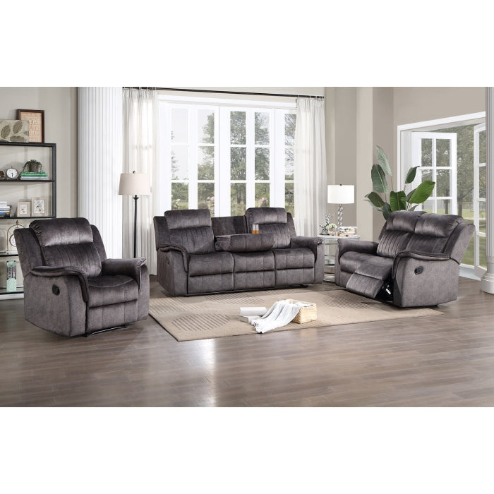 Brand New 3pc Reclining Sofa Set (Dark Grey/ Blue Grey)