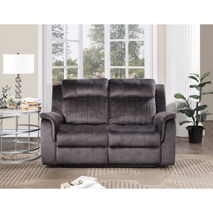 Brand New Fabric Manual Recliners Loveseat (Dark Grey or Blue Grey)